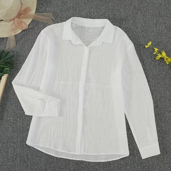 New Women's Button Down Shirt - Long Sleeve - Size Small - Picture 5 of 9